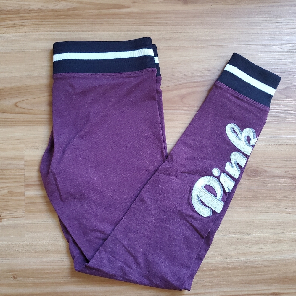 PINK Maroon Fitted Sweatpants